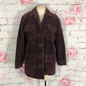 lands end burgundy button down corduroy jacket